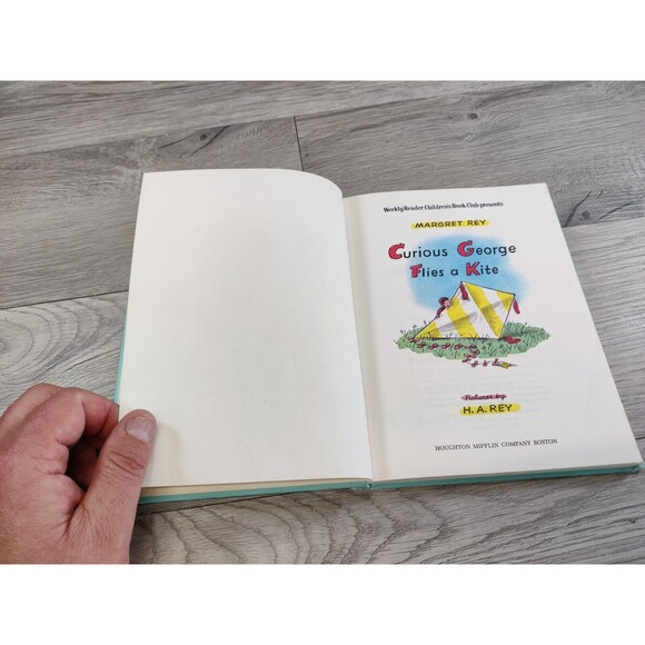 Curious George Flies A Kite By Margret Rey-1958-Weekly Reader Children's Book - Picture 8 of 12